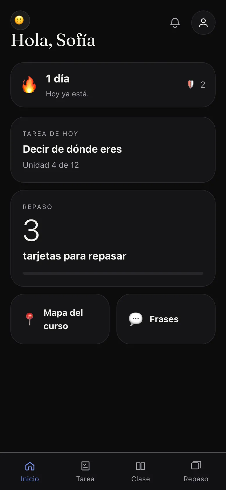 Inicio de contigo: la tarea de hoy y el repaso