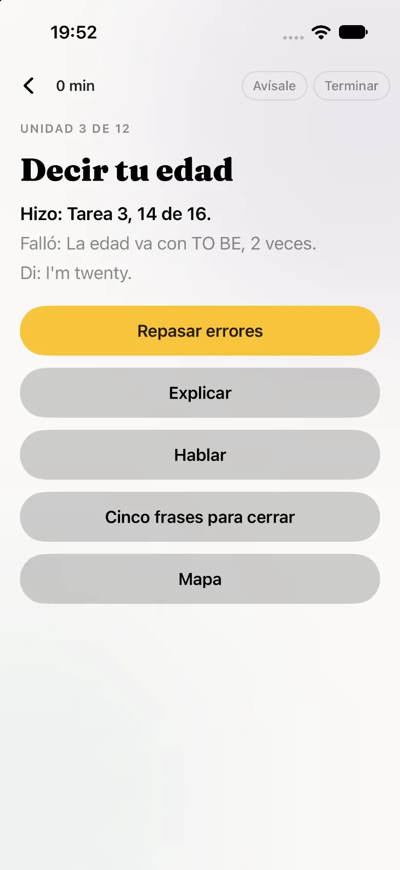 App de iPhone: la clase del maestro con el resumen