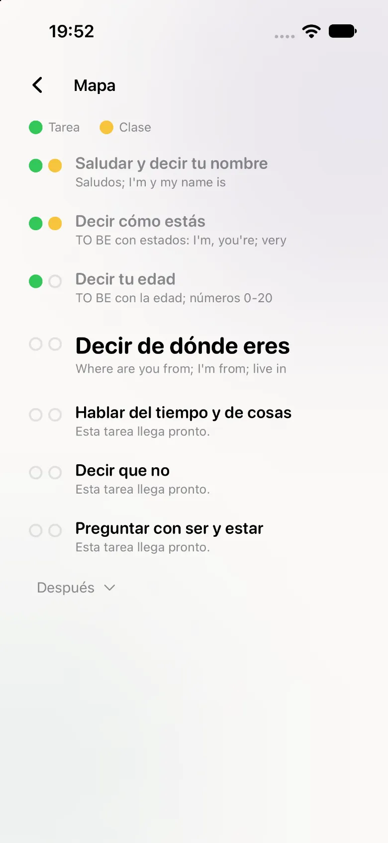 App de iPhone: el mapa con dos puntos por unidad