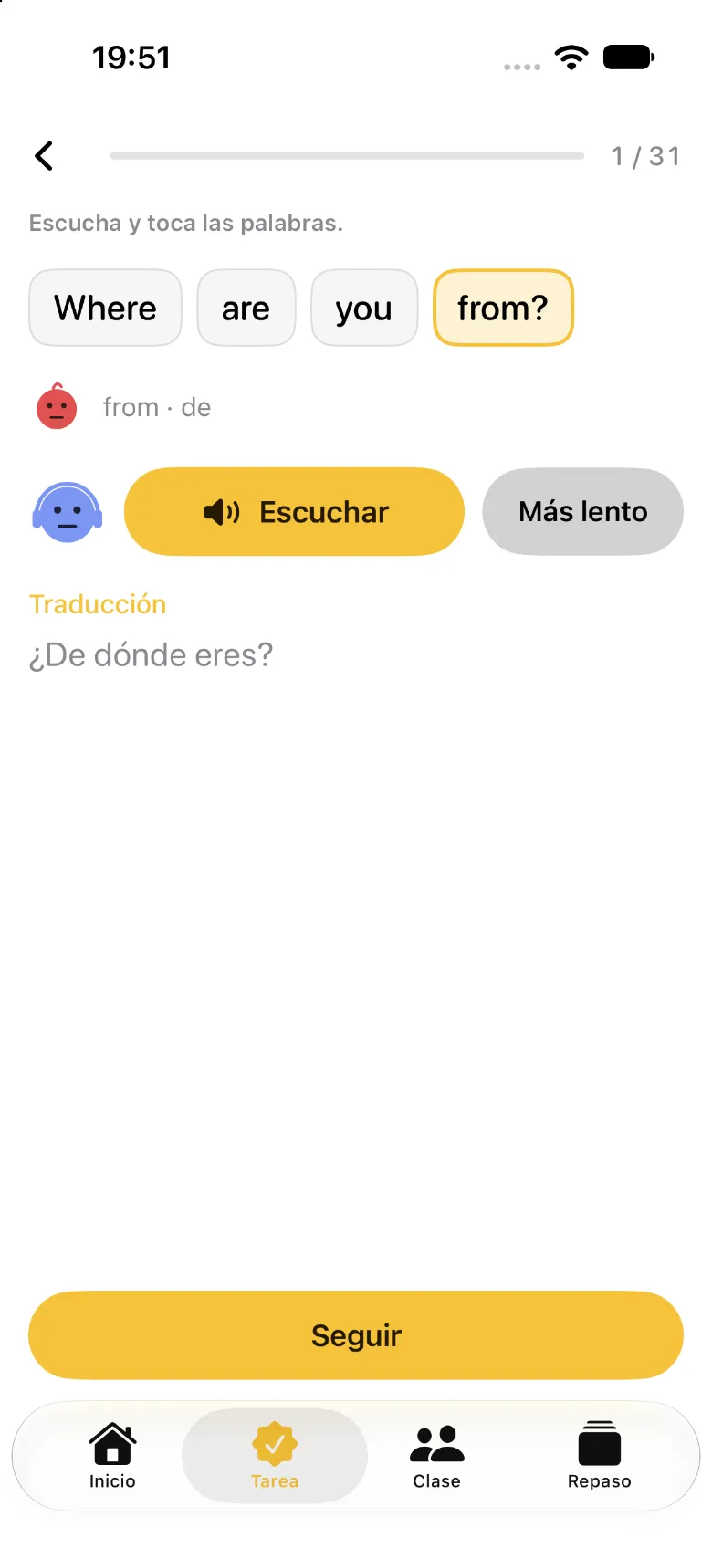 App de iPhone: la tarea con Sam y Lu