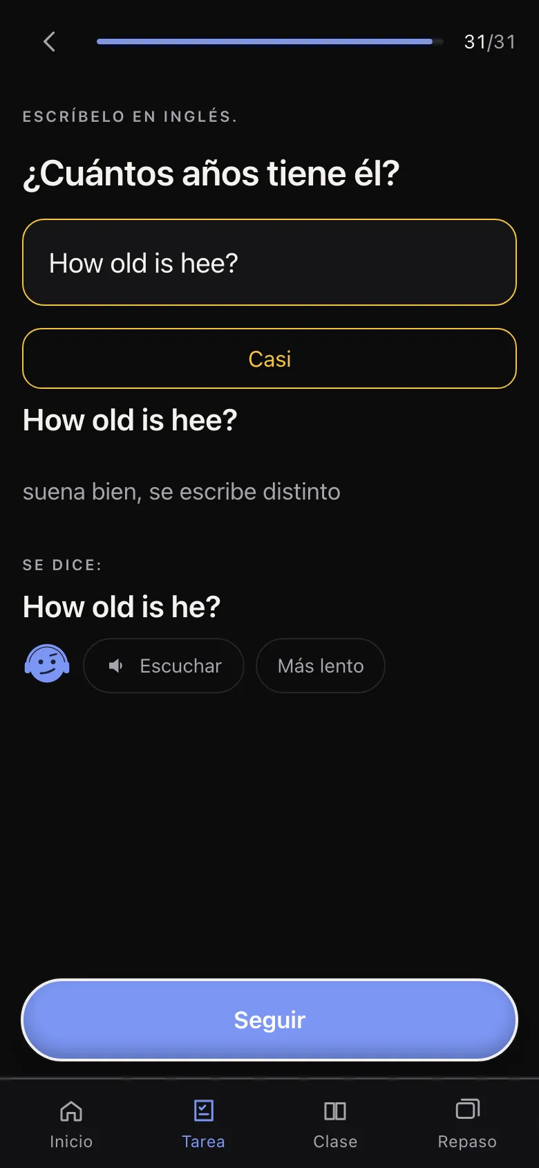 Tarea: «Casi», una palabra mal escrita