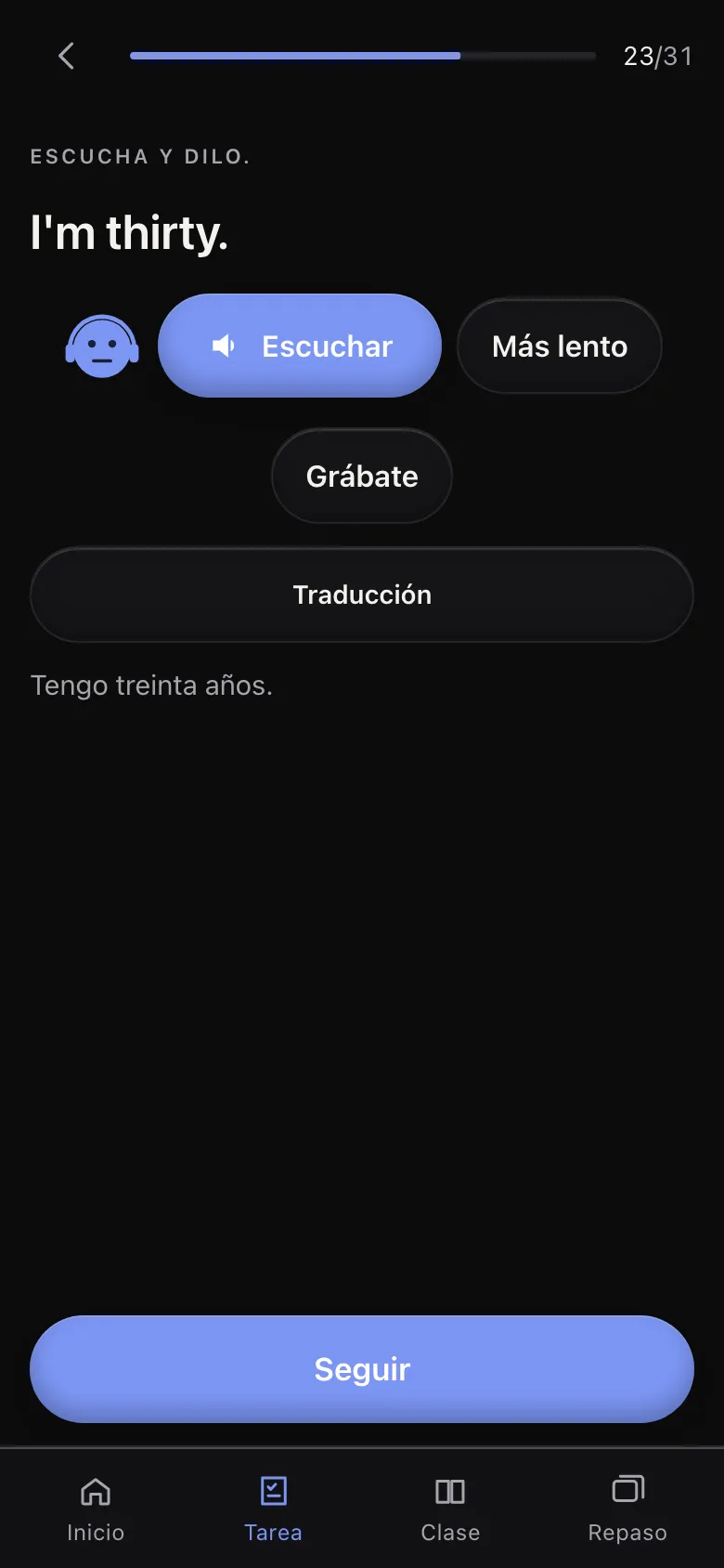 Tarea: escuchar, grabarse y la traducción abierta